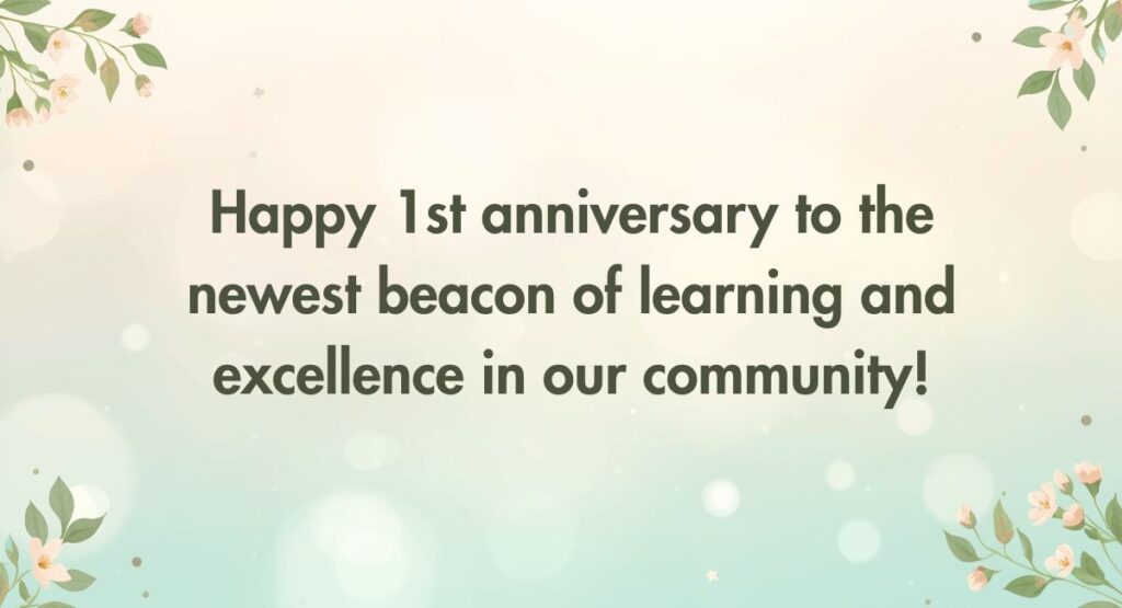 1st Anniversary Wishes For School