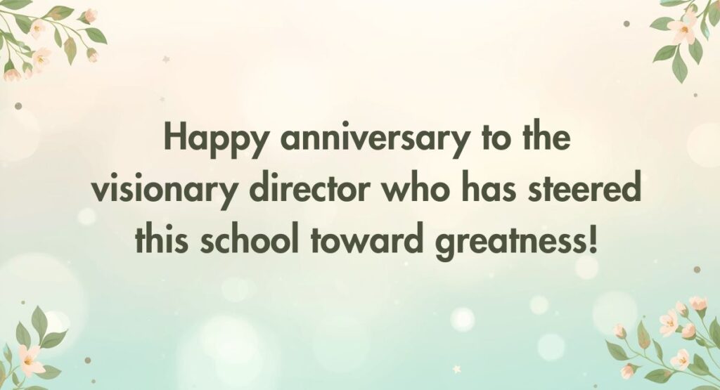 Anniversary Wishes For Director Of School