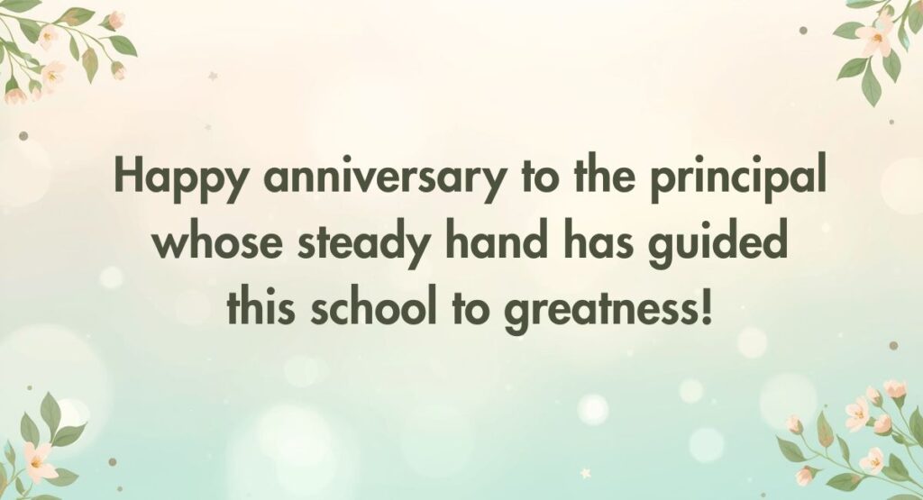 Anniversary Wishes For School Principal