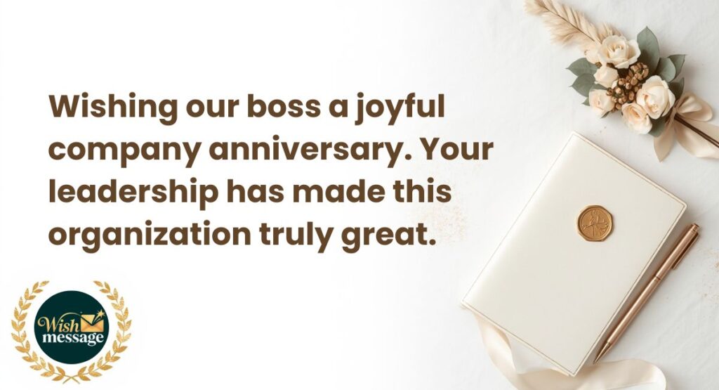 Company Anniversary Wishes to Boss