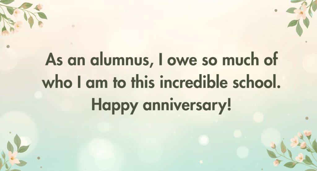 Wishes For School Anniversary From Alumni
