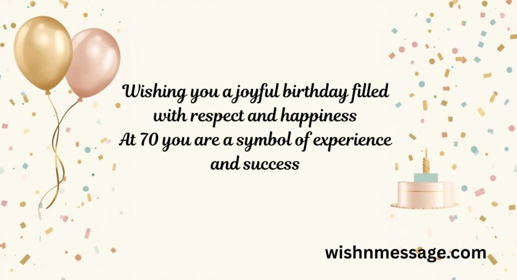 70th Birthday Wishes for a Man