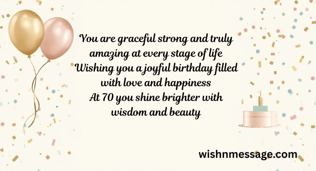 70th Birthday Wishes for a Woman