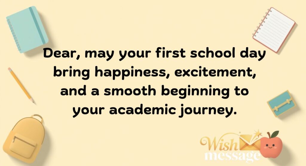 First Day of School Message Template