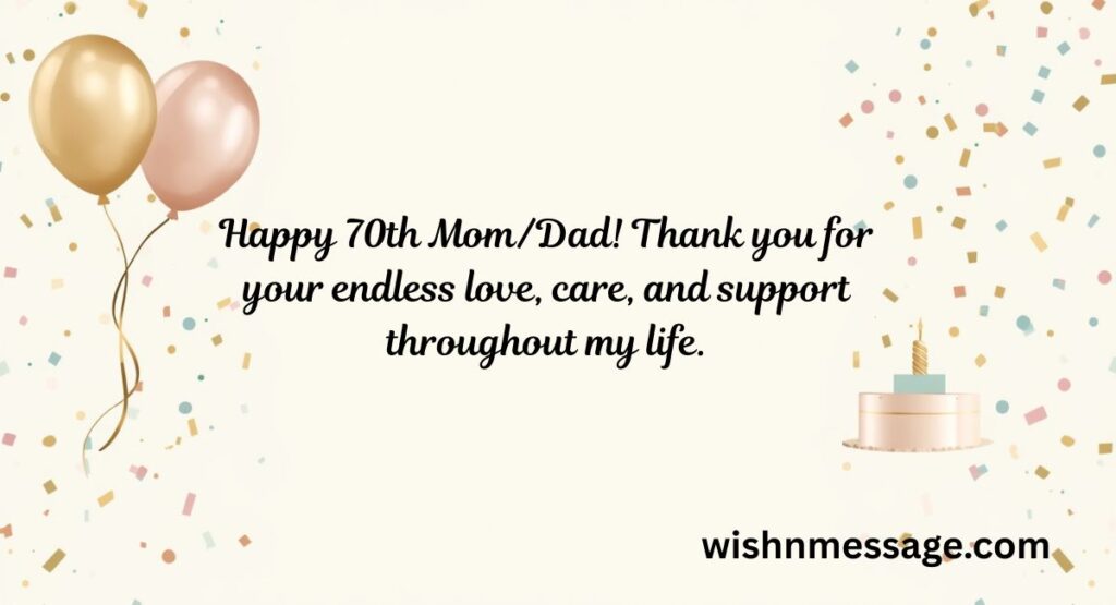Heartfelt 70th Birthday Wishes for Mom and Dad