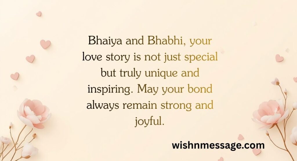 Unique Wishes for Bhaiya and Bhabhi Anniversary