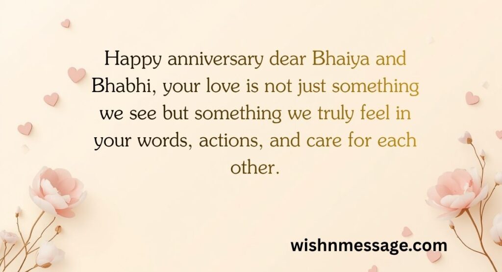 Warm & Emotional Bhaiya and Bhabhi Anniversary Wishes