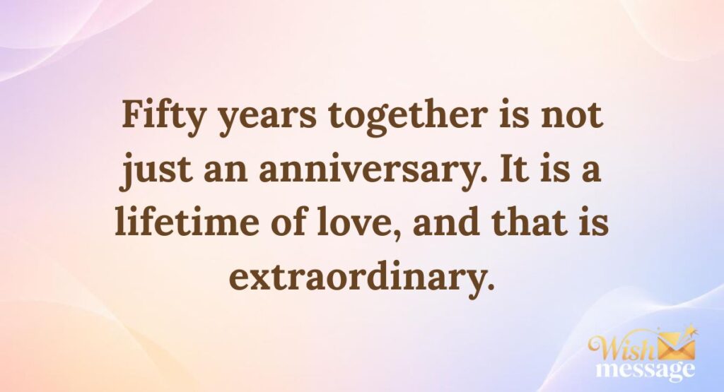 Golden Jubilee (50th) Anniversary Wishes for Elderly Couples